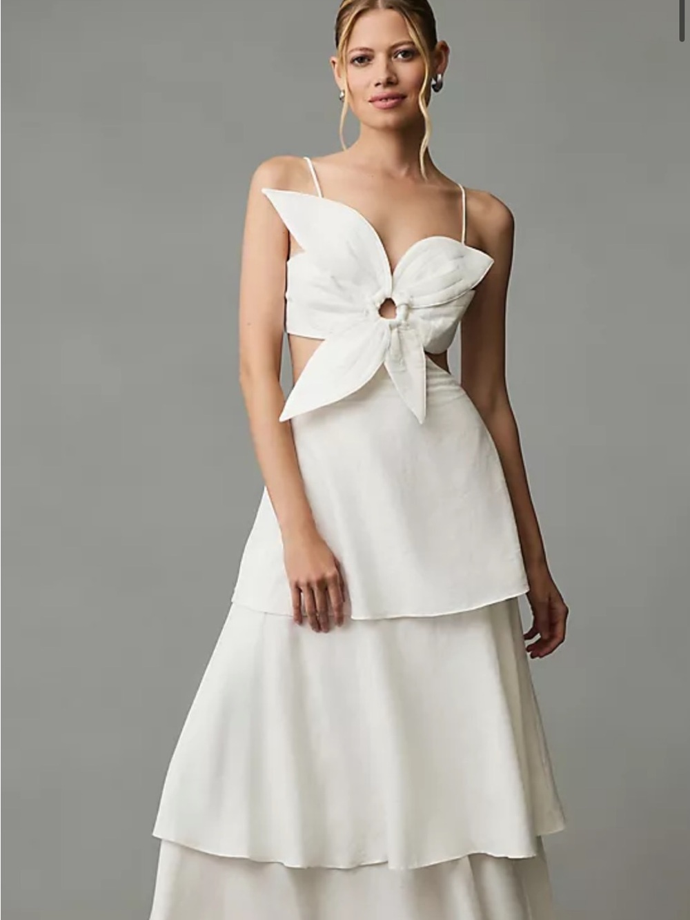 FARM Rio White Tiered Maxi Dress with Front Knot - Picture 2 of 2
